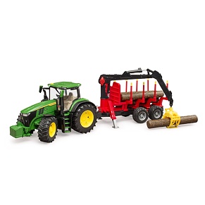 John Deere 7R 350 mit Holzträger - Bruder 3154