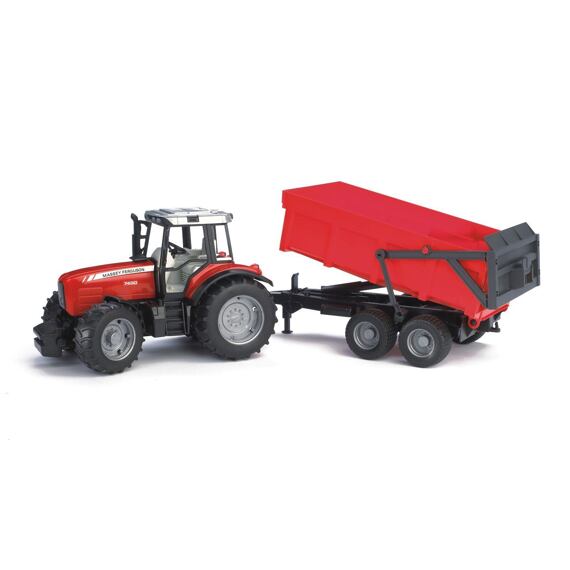 Traktor Massey Ferguson 7480 mit Anhänger - Bruder 2045