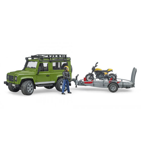 Land Rover mit Transporter und Ducati Scrambler Vollgasmotorrad - Bruder 2589