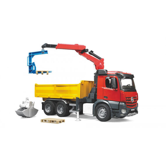 Kipplastwagen Mercedes mit Kran - Bruder 3651