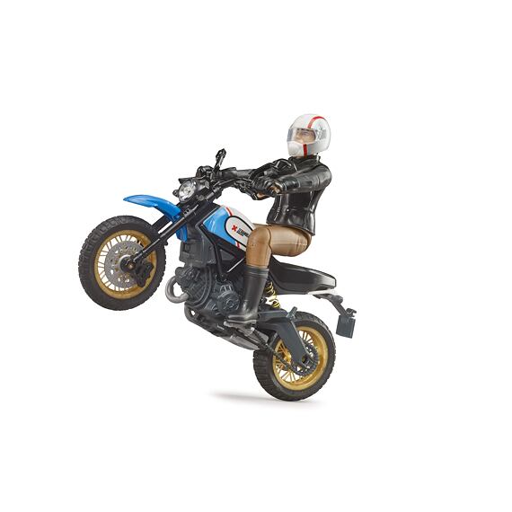 Ducati Scrambler Desert Schlitten mit Bikerfigur - Bruder 63051