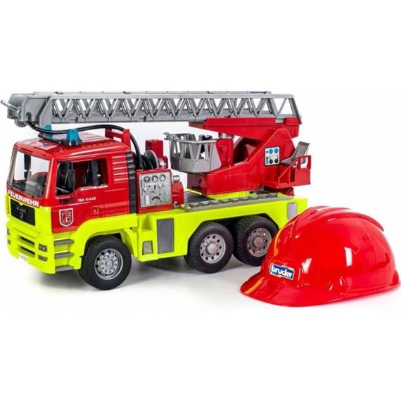 MAN LKW mit Feuerleiter und funktionsfähiger Sprinkleranlage - Bruder 1760