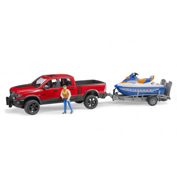 RAM-Geländewagen mit Anhänger, Wasserscooter und Figur - Bruder 2503
