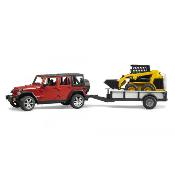 Jeep Wrangler Rubicon mit Transporter und Lader - Bruder 2925