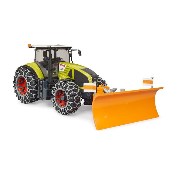 Claas Axion 950 mit Schneeketten und Pflug - Bruder 3018