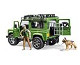 Land Rover Defender mit Jäger und Hundefigur - Bruder 2587